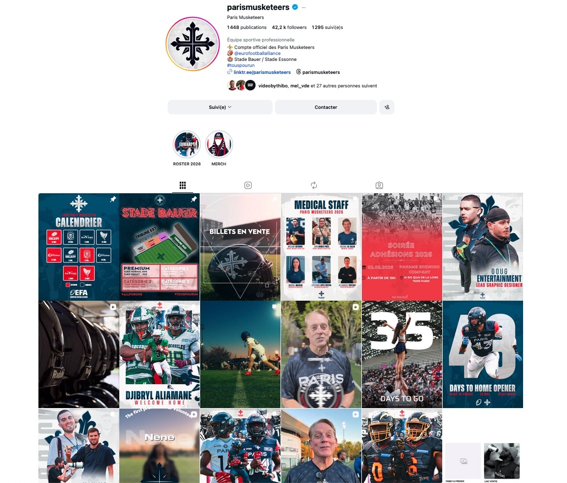 Paris Musketeers social content